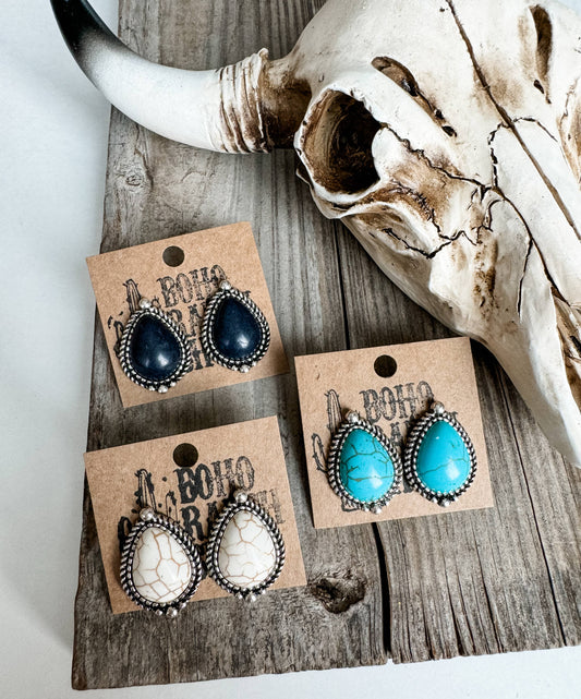 Teardrop Stud Earrings
