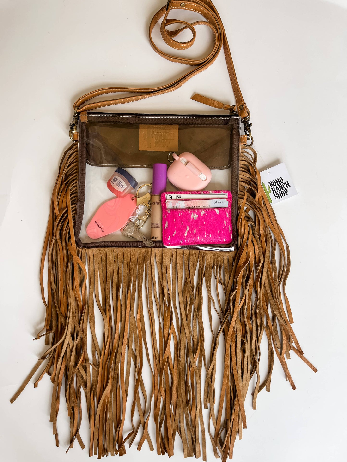 Hand Tooled Clear Purse Crossbody
