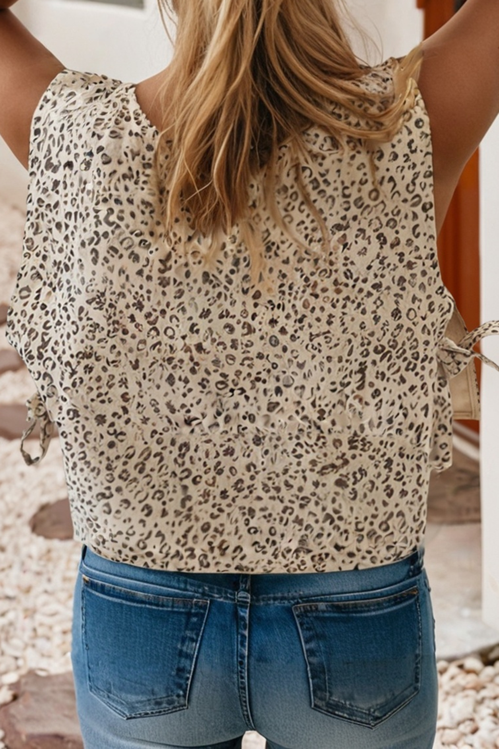Leopard Print Knot Side Vest