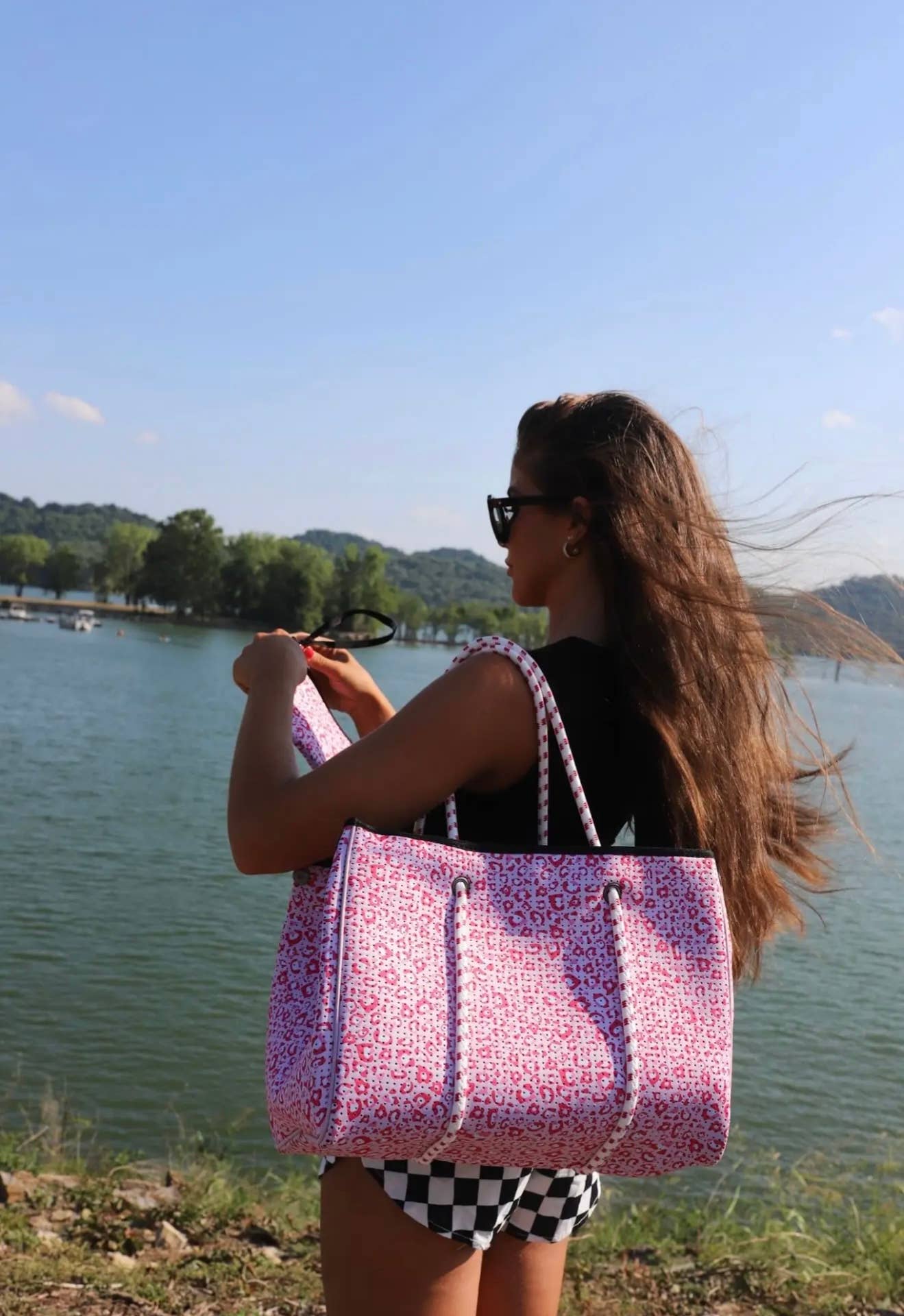 Large Tote in Pink Leopard