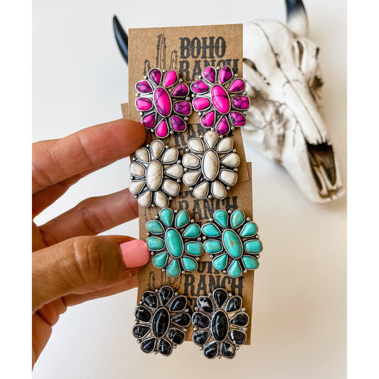 Conch Stone Studs Earrings