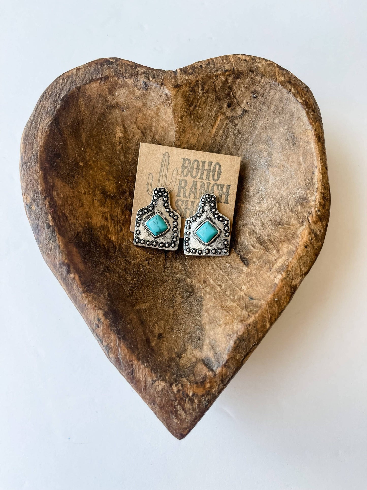 Ear Tag Stone Stud Earrings