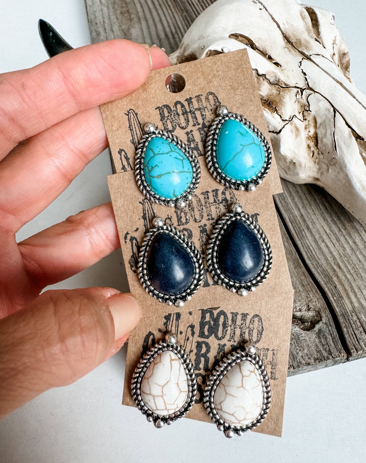 Teardrop Stud Earrings