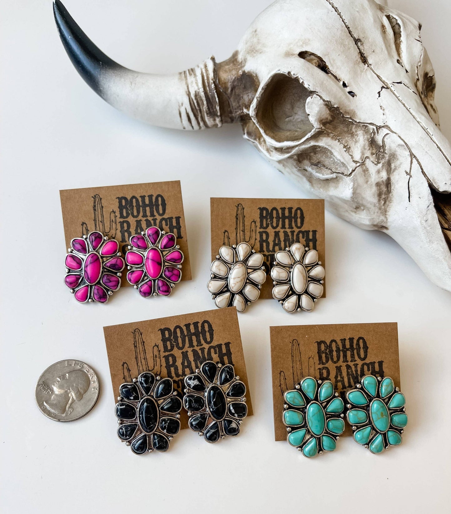 Conch Stone Studs Earrings