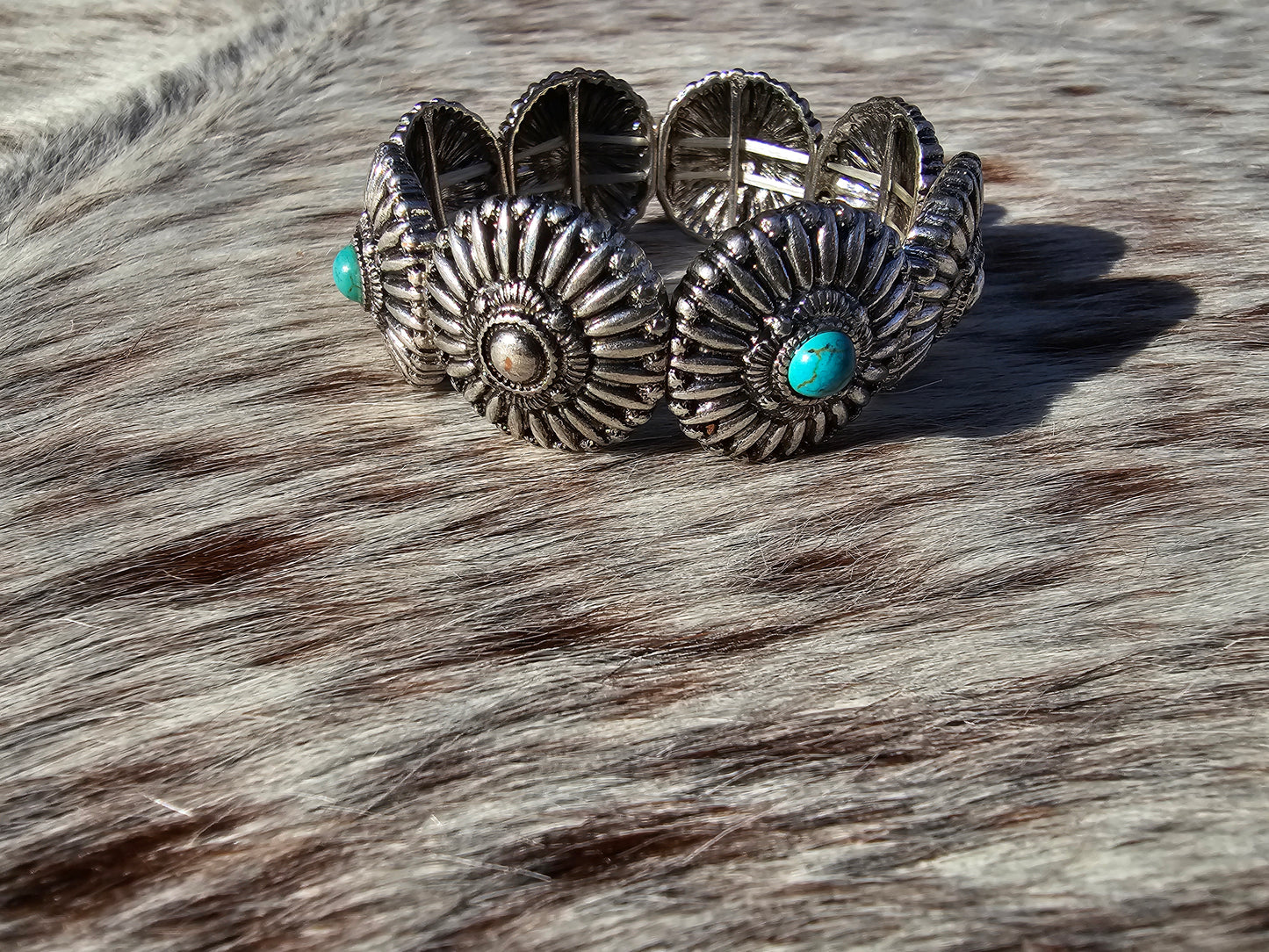 Silver Concho Stretch Bracelet