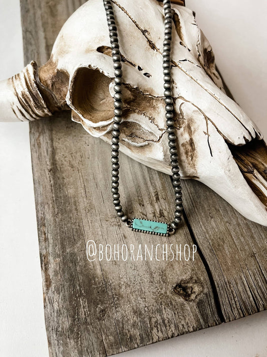 Turquoise Bar Choker Necklace