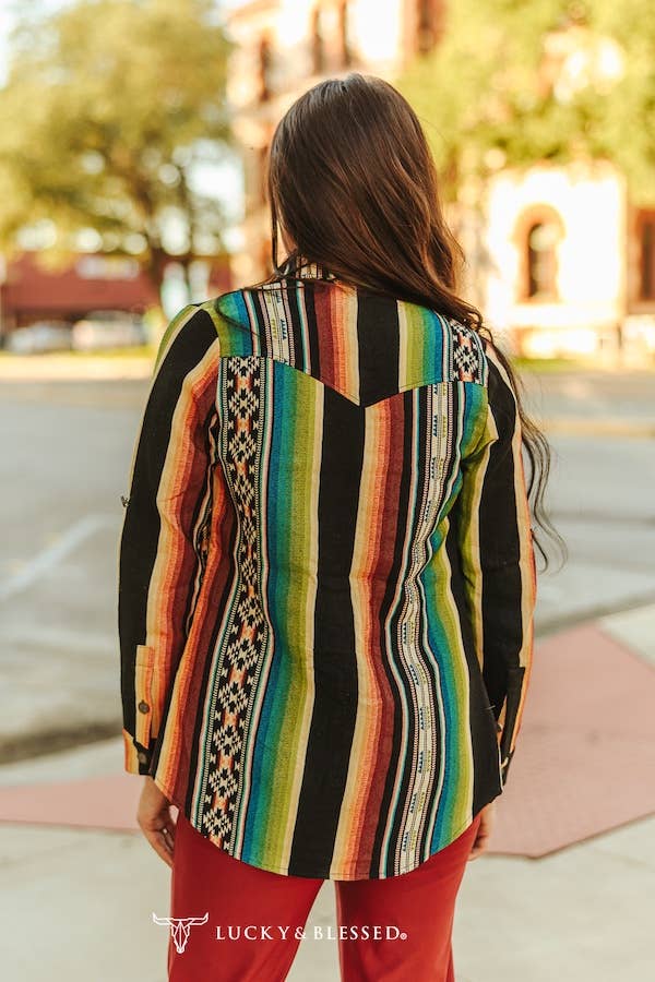 Jacquard Serape Multi-Color Western Jacket