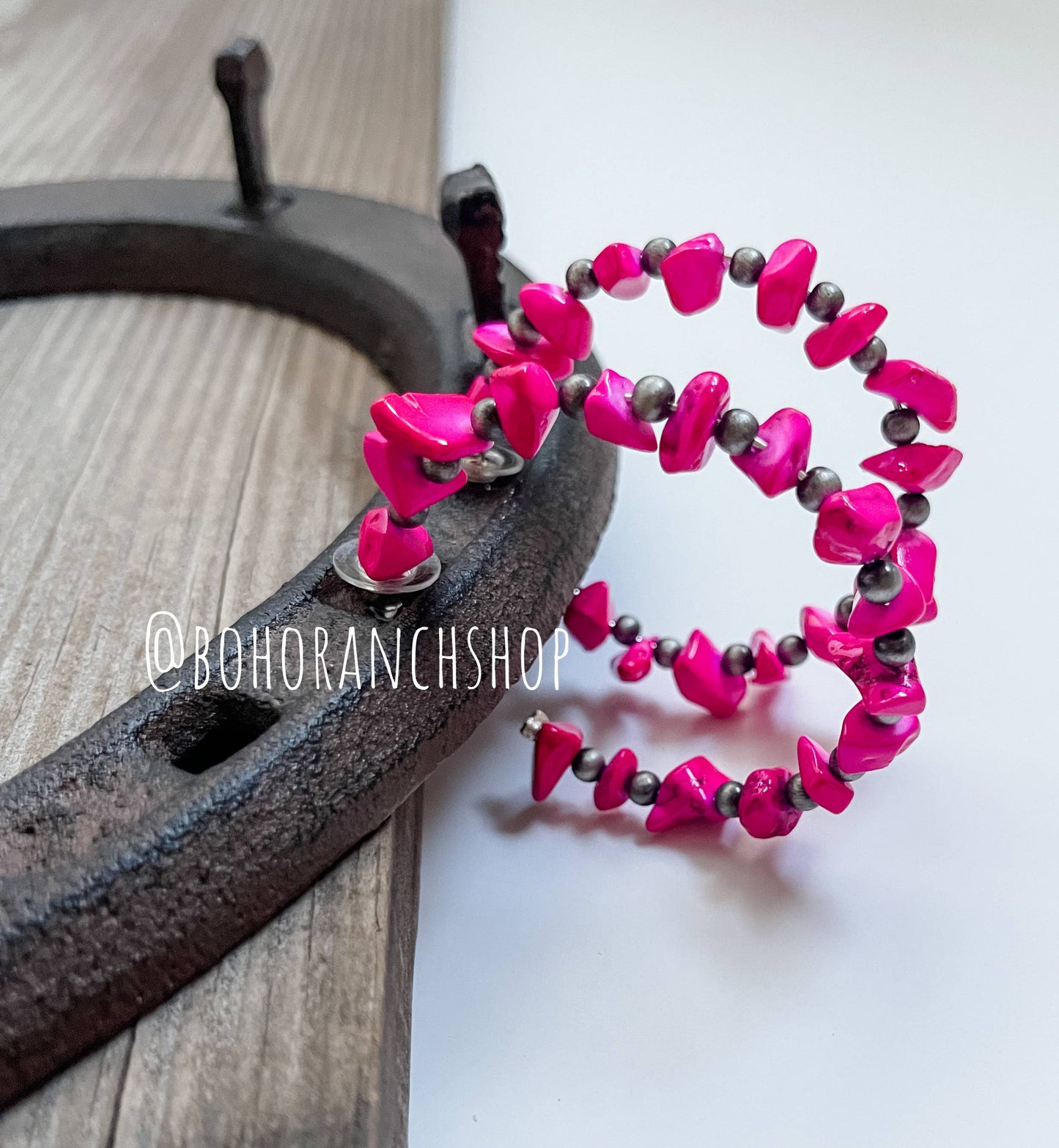 Hoop Stone Chip Earrings