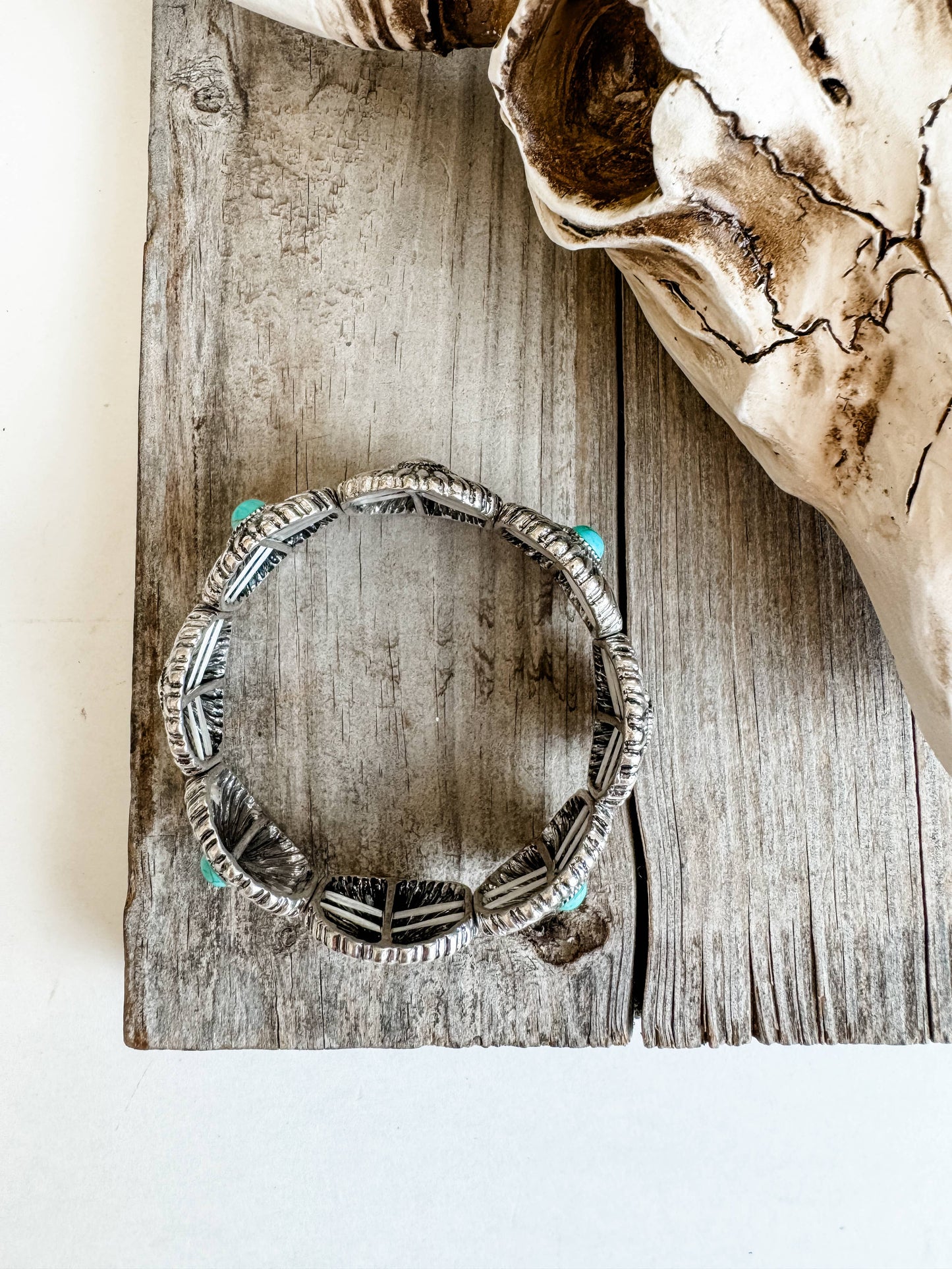 Silver Concho Stretch Bracelet