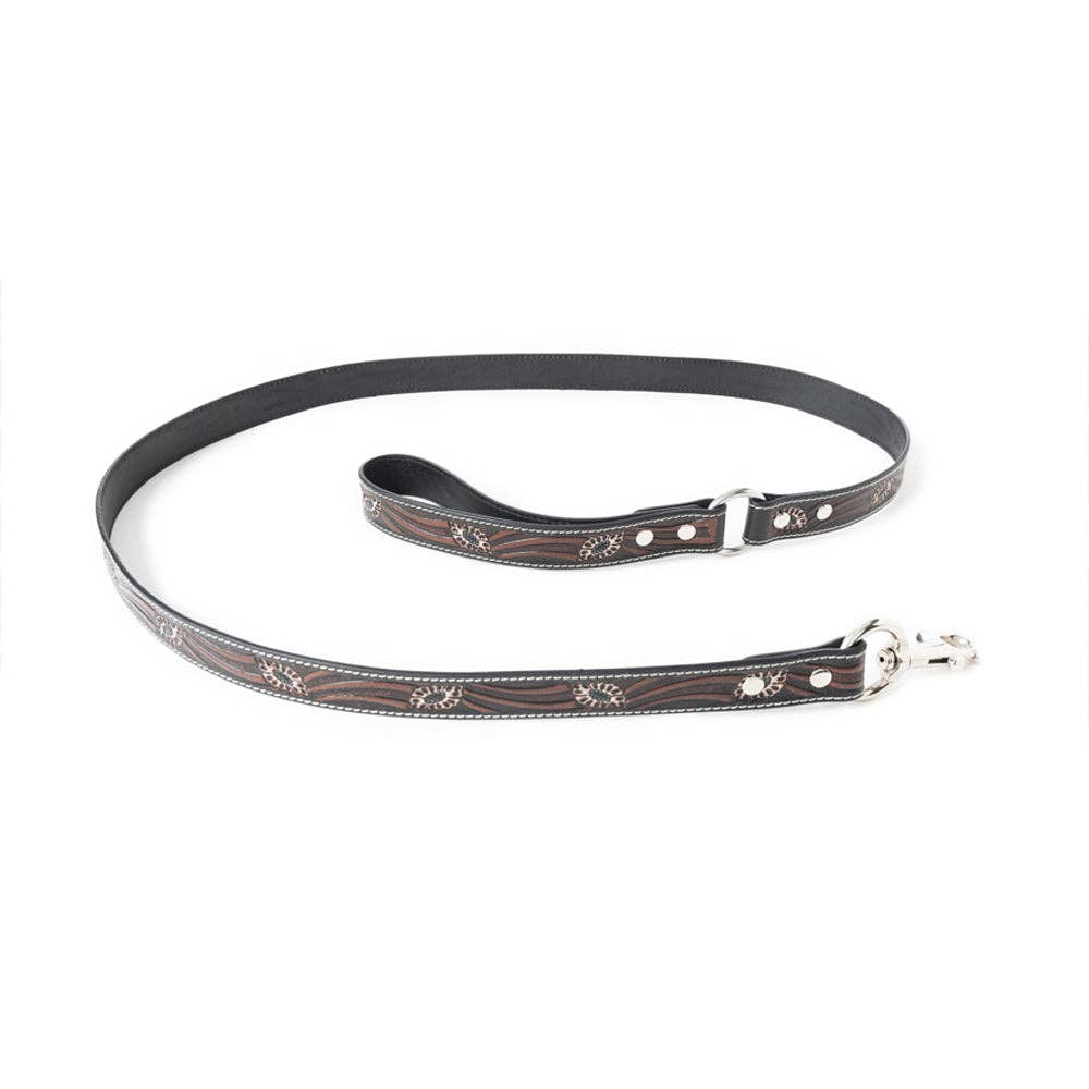 Floral Dog Leash In Dark Brown
