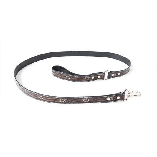 Floral Dog Leash In Dark Brown