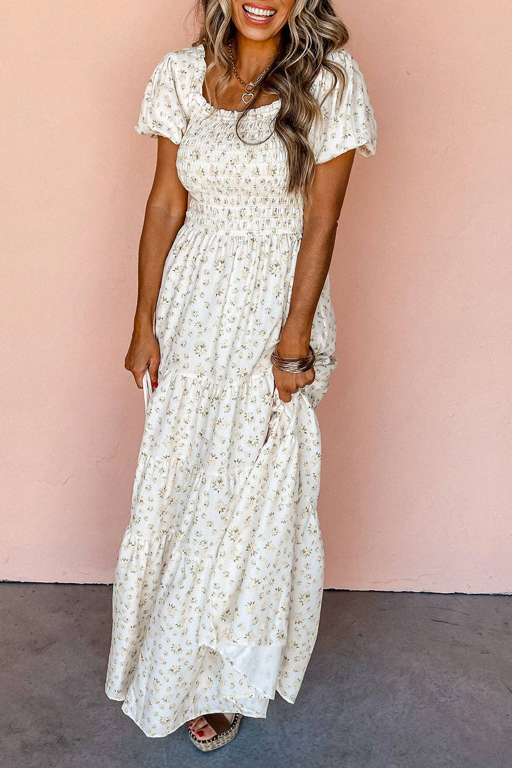 Tiered Floral Maxi Dress