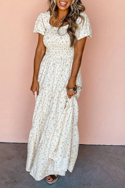 Tiered Floral Maxi Dress