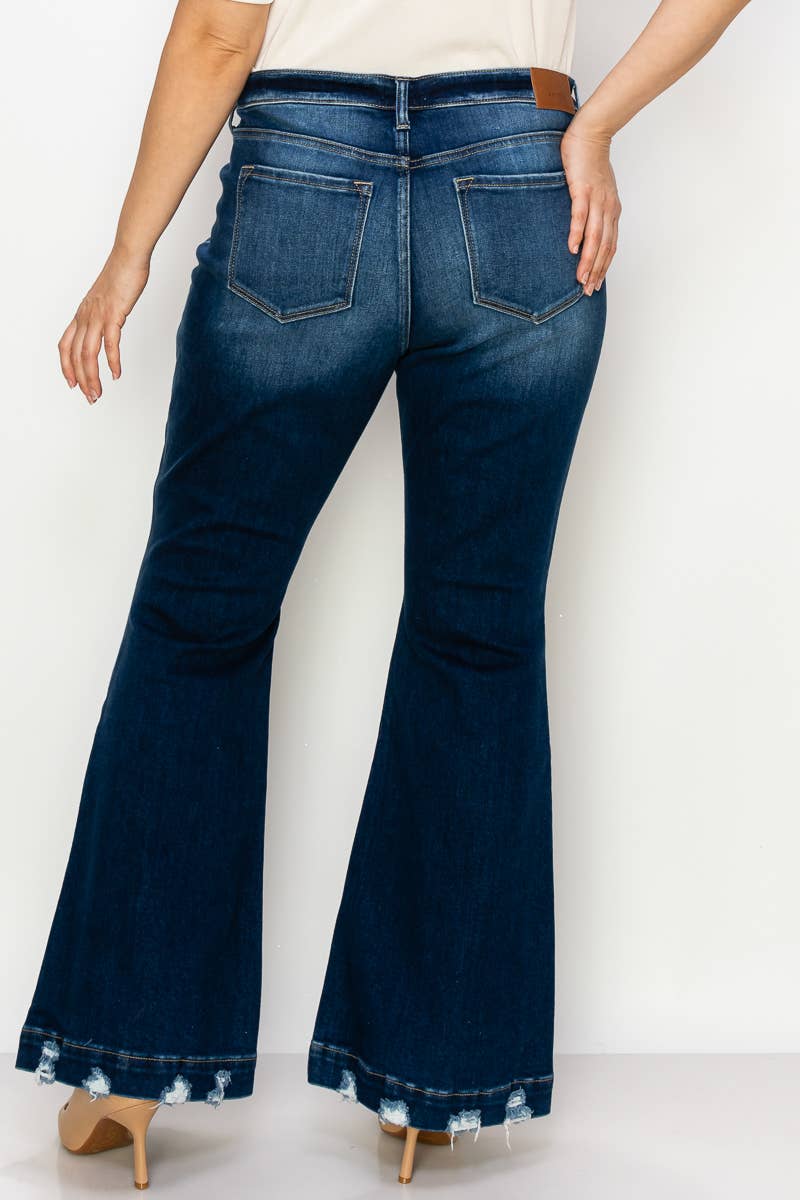 Mid Rise Super Flare Plus Size