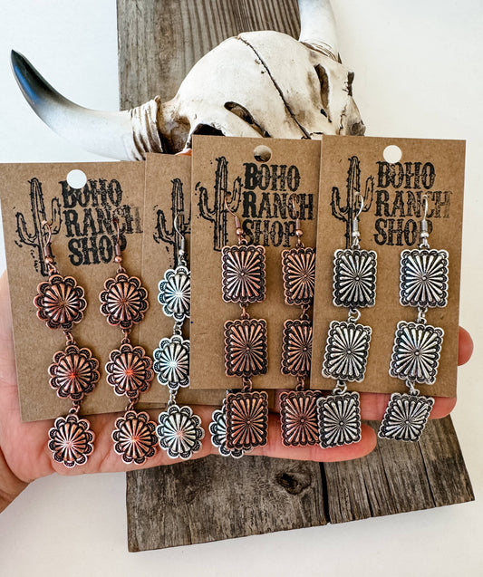 Concho Dangle Earrings