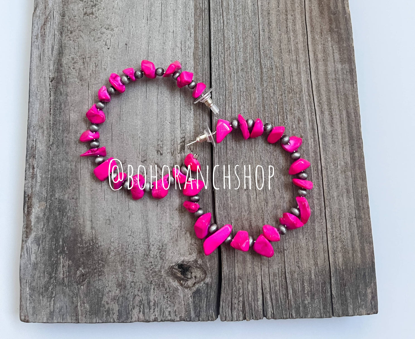Hoop Stone Chip Earrings
