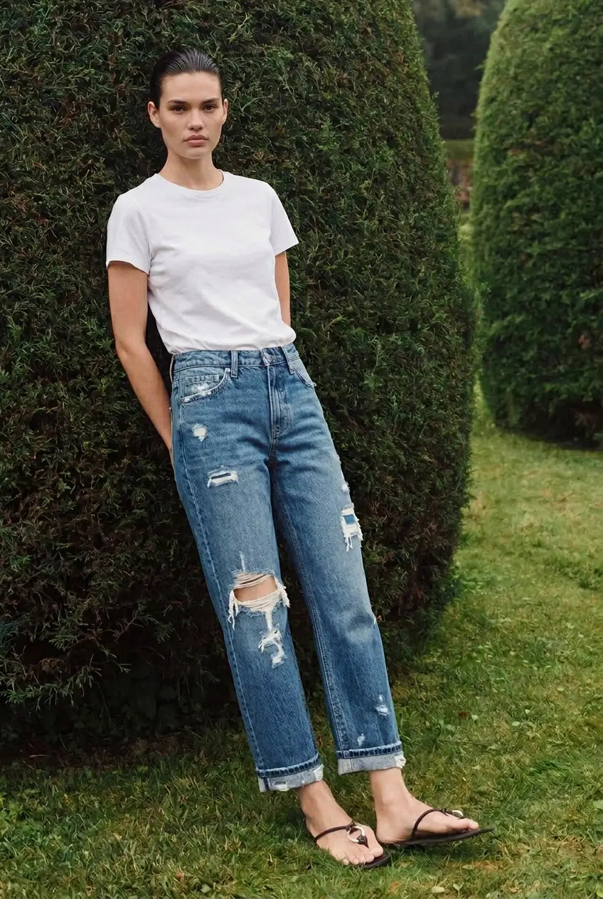 Hybrid High Rise Straight Leg Jeans
