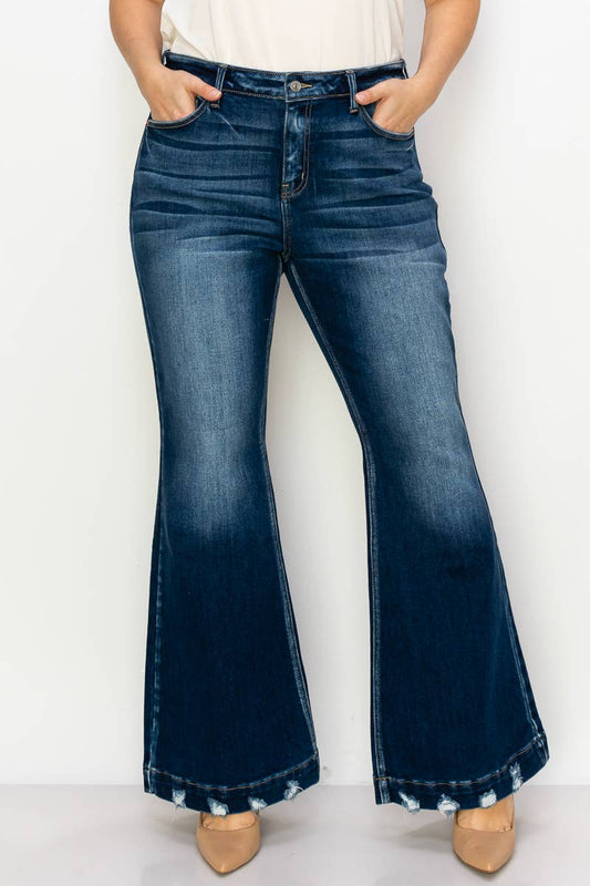 Mid Rise Super Flare Plus Size