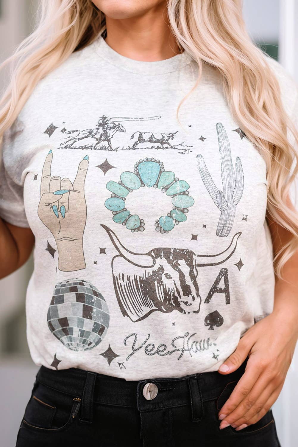 Plus Size Western Print Fashion Tee
