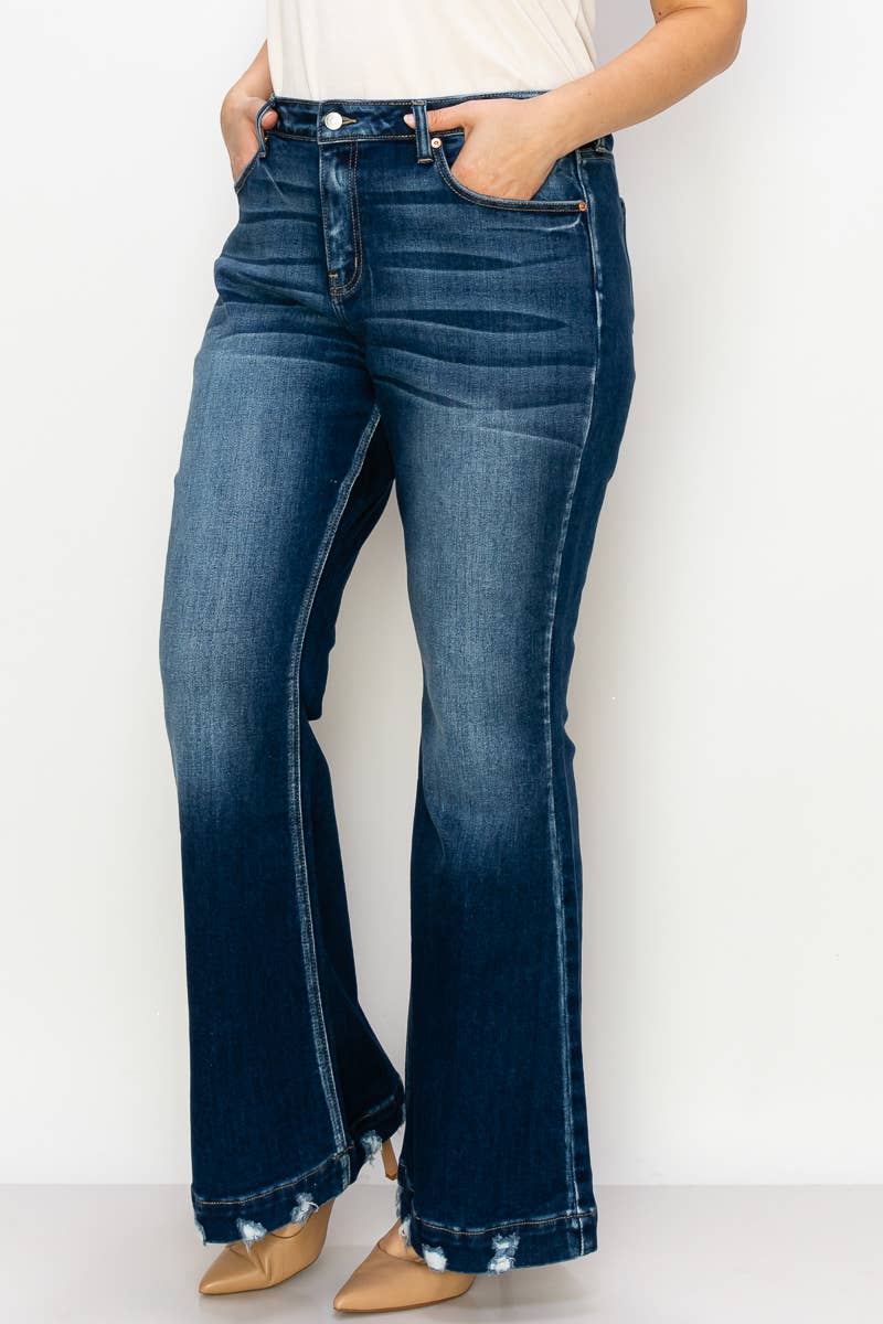Mid Rise Super Flare Plus Size