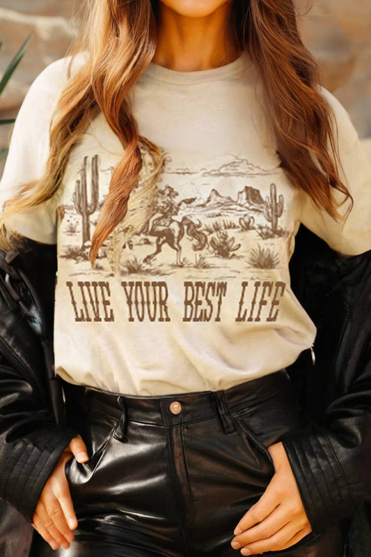 Crew Neck Western Graphic Tee