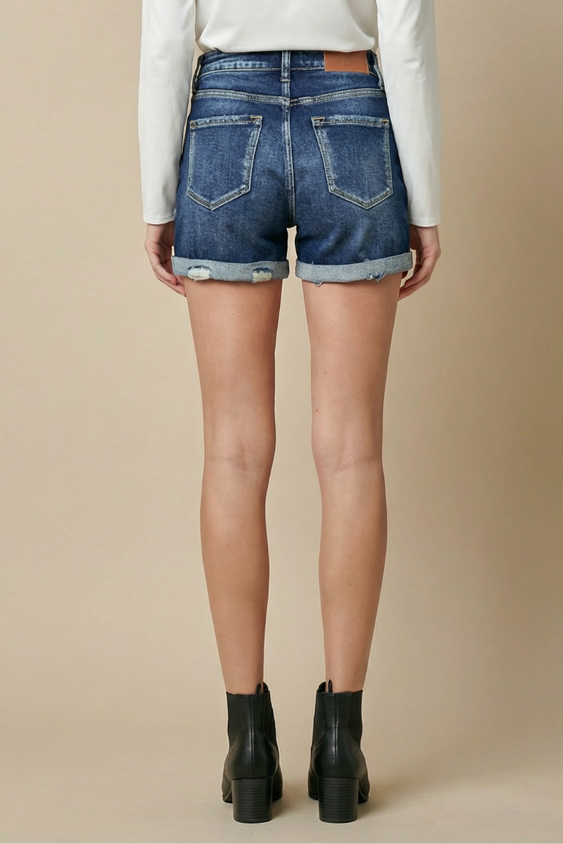 High Rise Cuffed Shorts